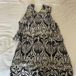 Black and crème dress